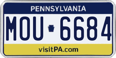 PA license plate MOU6684
