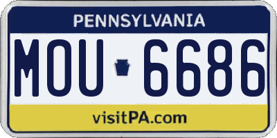 PA license plate MOU6686