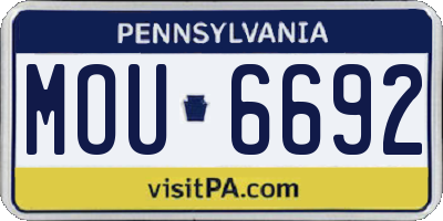 PA license plate MOU6692