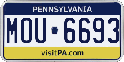 PA license plate MOU6693