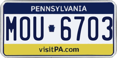 PA license plate MOU6703