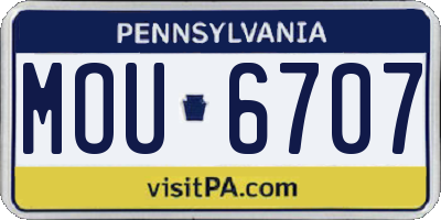 PA license plate MOU6707