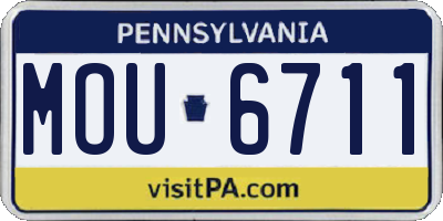 PA license plate MOU6711