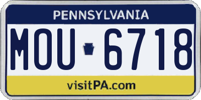 PA license plate MOU6718