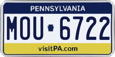 PA license plate MOU6722