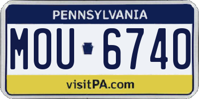 PA license plate MOU6740