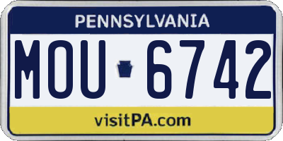 PA license plate MOU6742