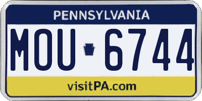 PA license plate MOU6744