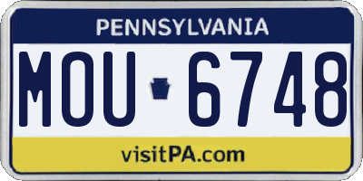 PA license plate MOU6748