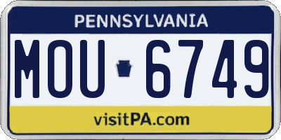 PA license plate MOU6749