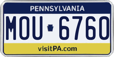 PA license plate MOU6760