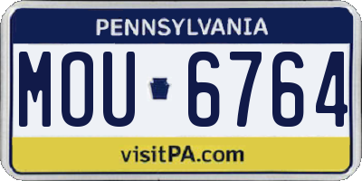 PA license plate MOU6764