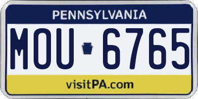 PA license plate MOU6765
