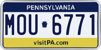 PA license plate MOU6771