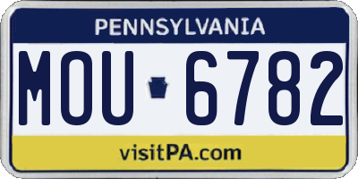 PA license plate MOU6782