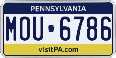 PA license plate MOU6786