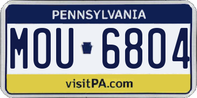 PA license plate MOU6804