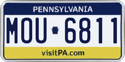 PA license plate MOU6811