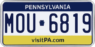 PA license plate MOU6819