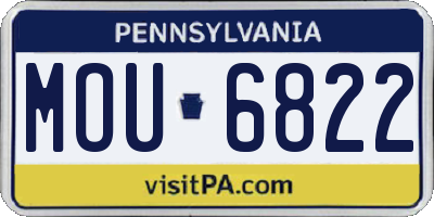 PA license plate MOU6822