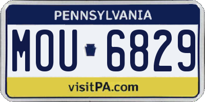 PA license plate MOU6829