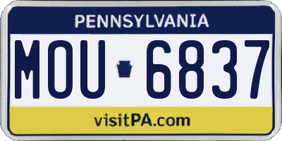 PA license plate MOU6837