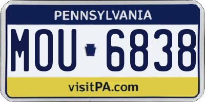 PA license plate MOU6838