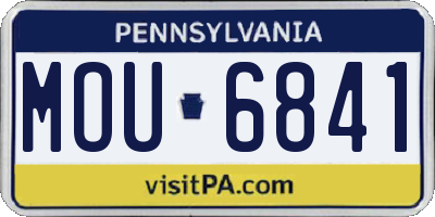 PA license plate MOU6841