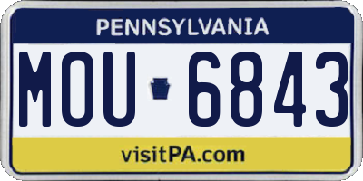 PA license plate MOU6843