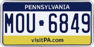 PA license plate MOU6849
