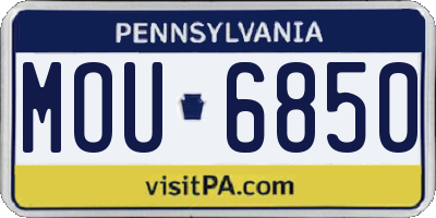 PA license plate MOU6850