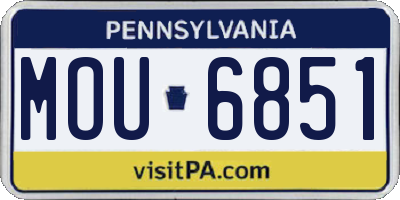 PA license plate MOU6851