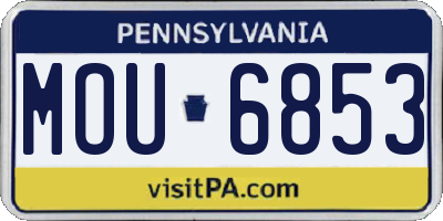 PA license plate MOU6853