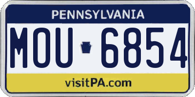 PA license plate MOU6854