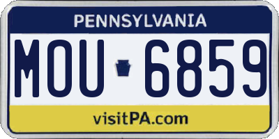PA license plate MOU6859