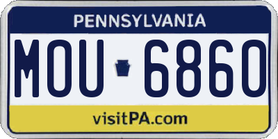 PA license plate MOU6860