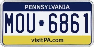 PA license plate MOU6861