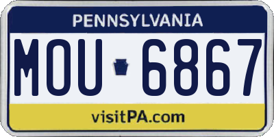 PA license plate MOU6867