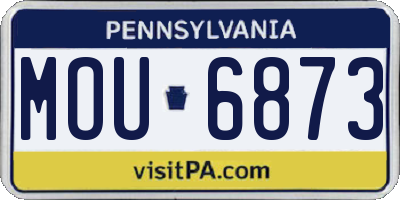 PA license plate MOU6873