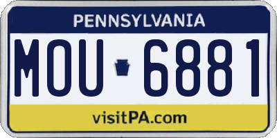 PA license plate MOU6881