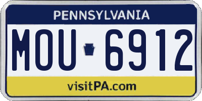 PA license plate MOU6912