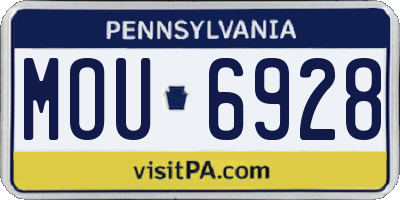 PA license plate MOU6928