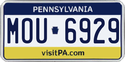 PA license plate MOU6929