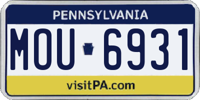 PA license plate MOU6931