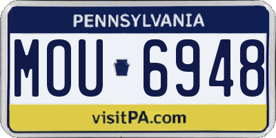 PA license plate MOU6948