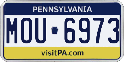 PA license plate MOU6973