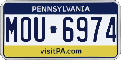 PA license plate MOU6974