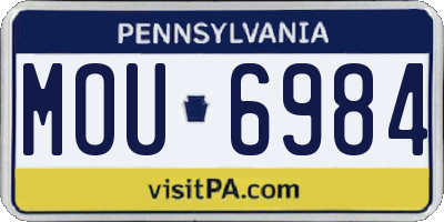 PA license plate MOU6984