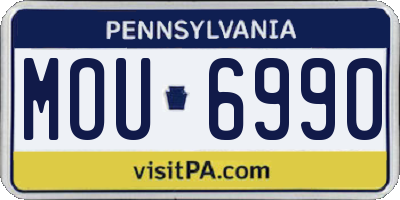 PA license plate MOU6990