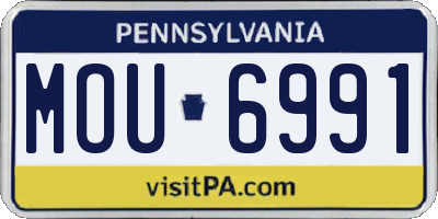 PA license plate MOU6991